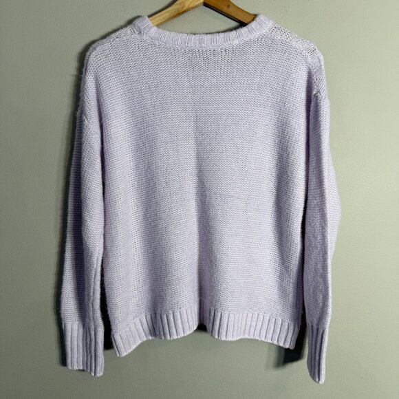 Banana Republic Chunky Cable Knit Sweater Pullover Women's Small Lilac Academia - Picture 7 of 11